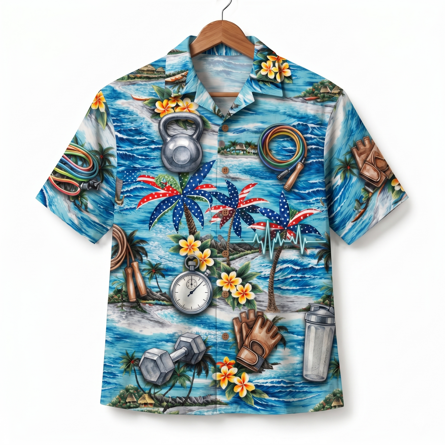Fitness America 4th July 250 Years Anniversary Premium Unisex Hawaiian Shirt For Men and Women