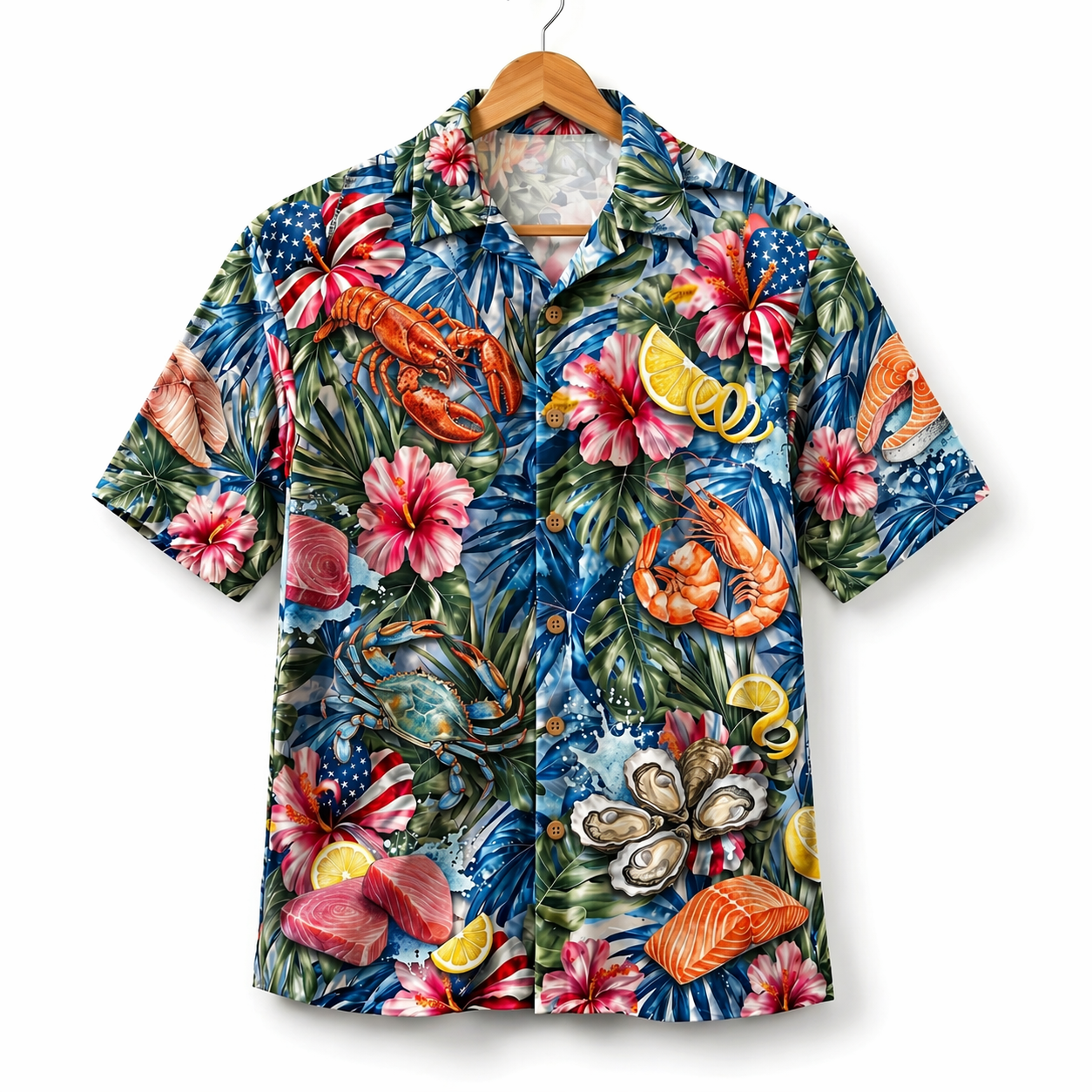 Seafood Lover America 4th July 250 Years Anniversary Premium Unisex Hawaiian Shirt For Men and Women