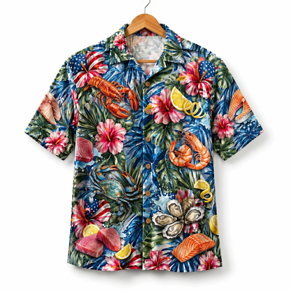 Seafood Lover America 4th July 250 Years Anniversary Premium Unisex Hawaiian Shirt For Men and Women