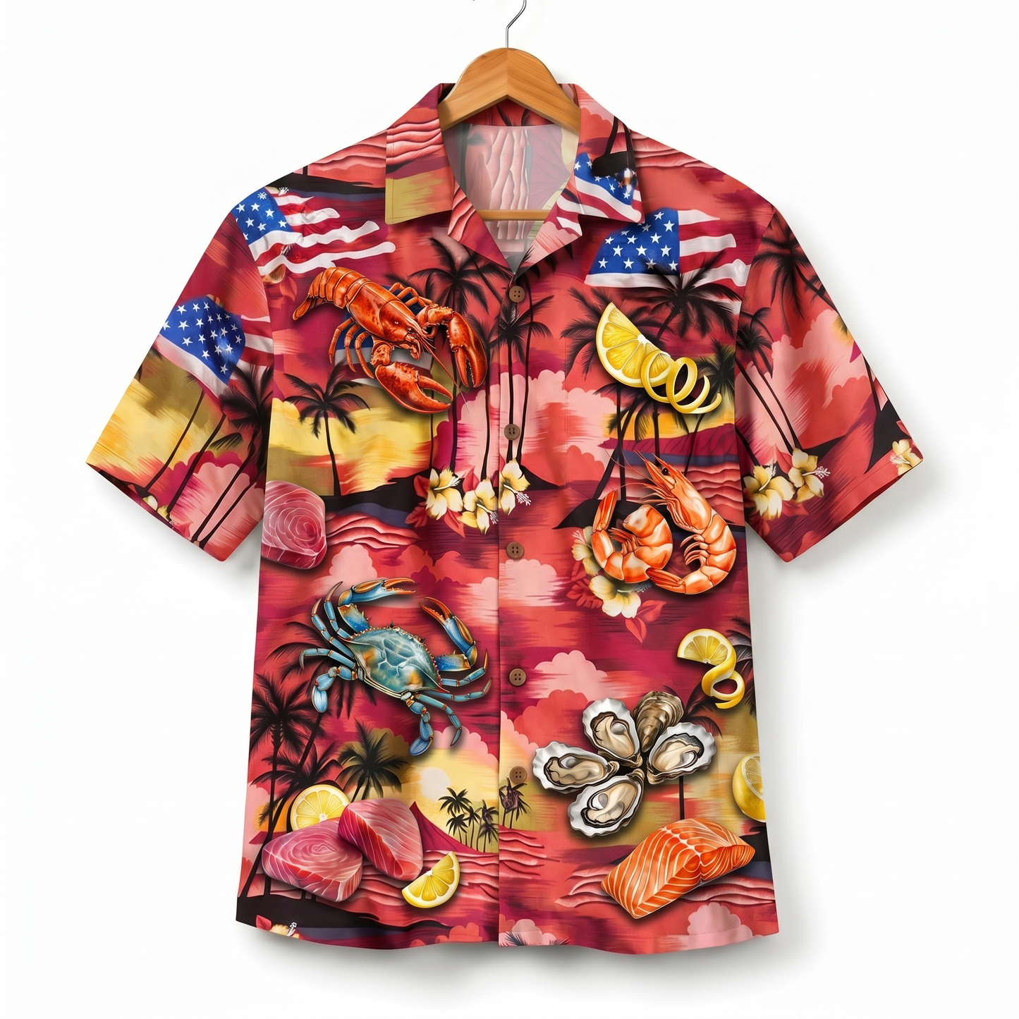 Seafood Lover America 4th July 250 Years Anniversary Premium Unisex Hawaiian Shirt For Men and Women