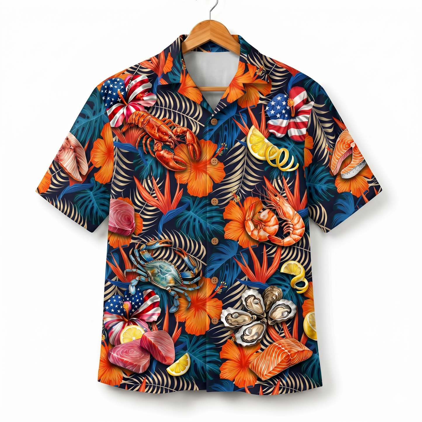Seafood Lover America 4th July 250 Years Anniversary Premium Unisex Hawaiian Shirt For Men and Women