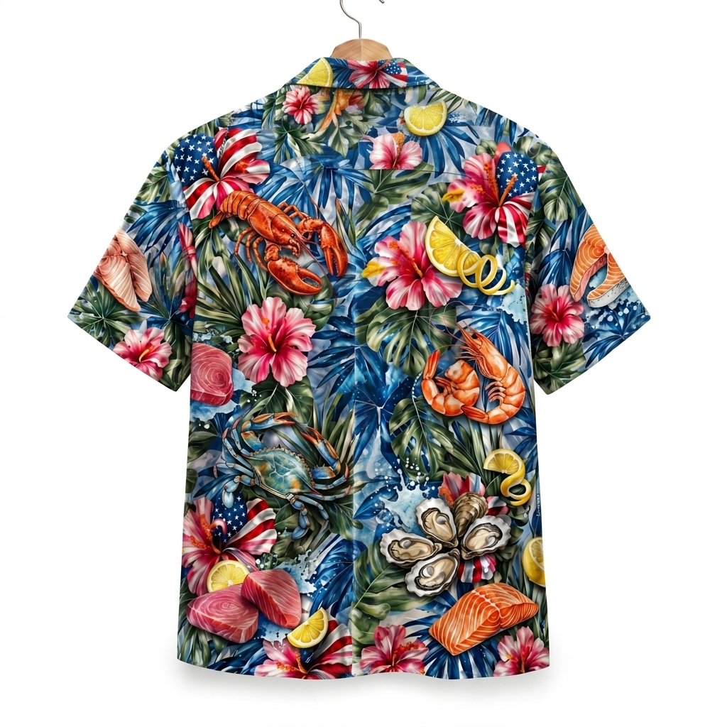 Seafood Lover America 4th July 250 Years Anniversary Premium Unisex Hawaiian Shirt For Men and Women