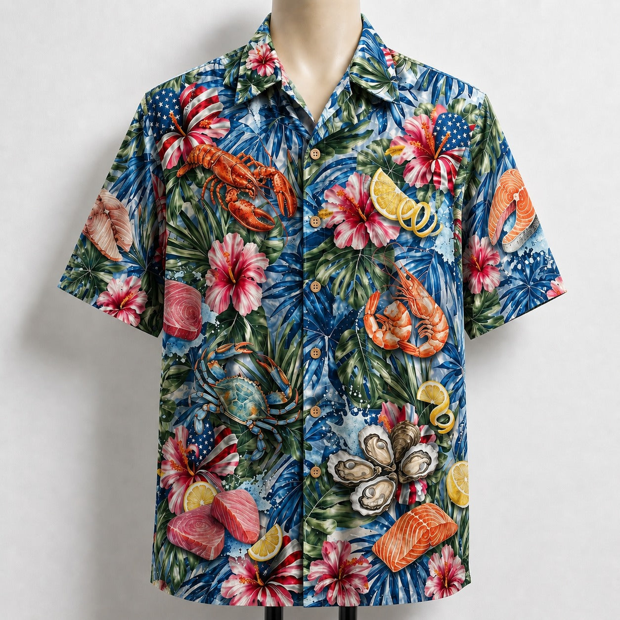Seafood Lover America 4th July 250 Years Anniversary Premium Unisex Hawaiian Shirt For Men and Women