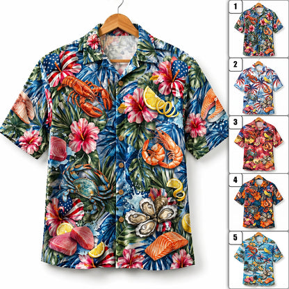Seafood Lover America 4th July 250 Years Anniversary Premium Unisex Hawaiian Shirt For Men and Women