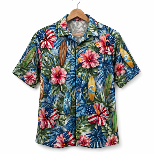 Surfing America 4th July 250 Years Anniversary Premium Unisex Hawaiian Shirt For Men and Women
