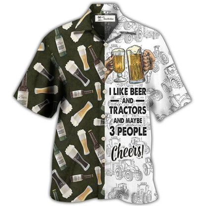 Hawaiian Shirt / Adults / S Beer I Like Beer And Trators And Maybe 3 People - Hawaiian Shirt 