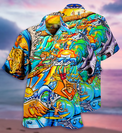 Surfing Happy Life - Hawaiian Shirt 