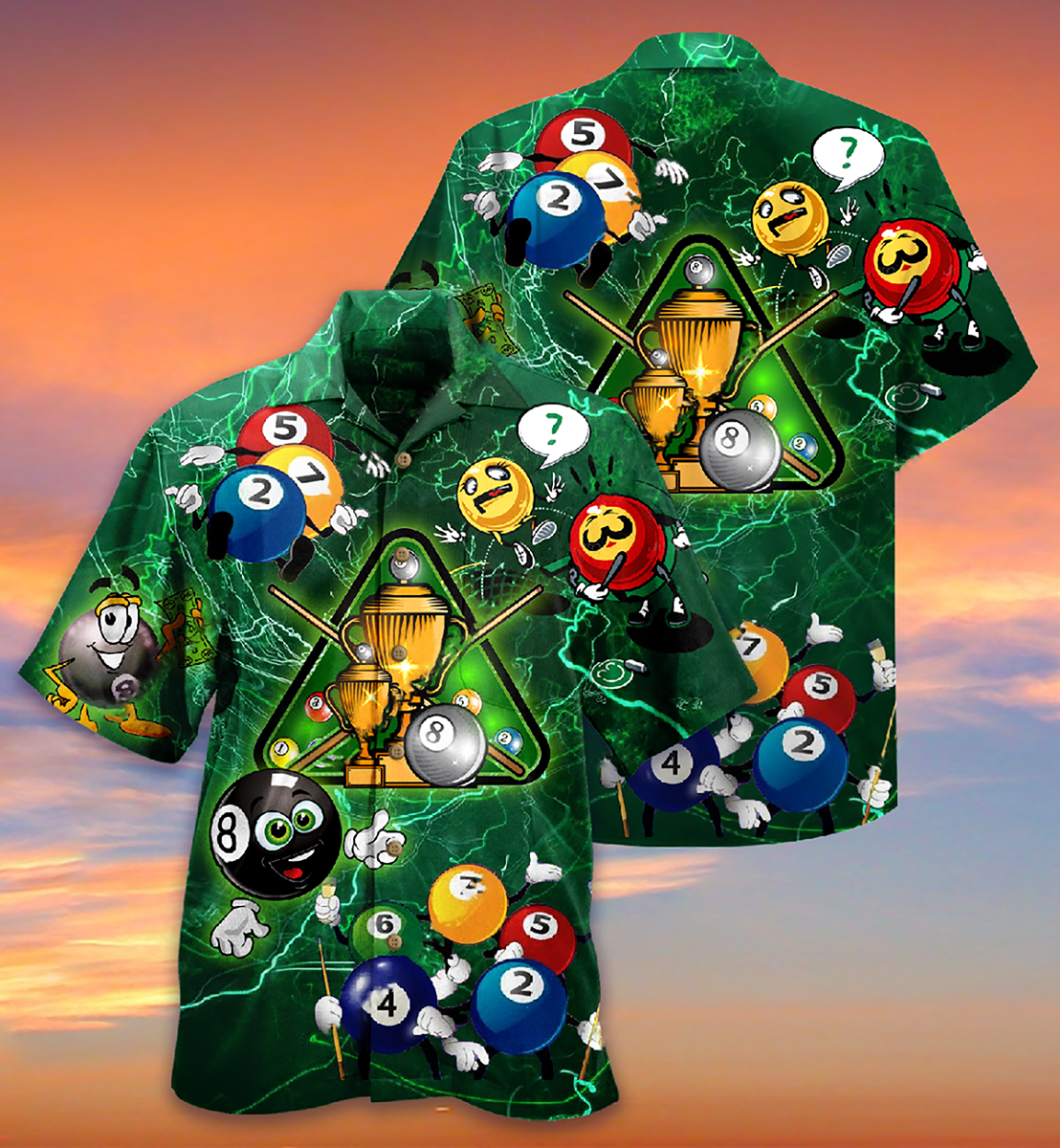 Billiard Lover Green Lightning - Hawaiian Shirt 