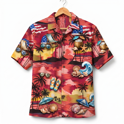 Beach Life America 4th July 250 Years Anniversary Premium Unisex Hawaiian Shirt For Men and Women