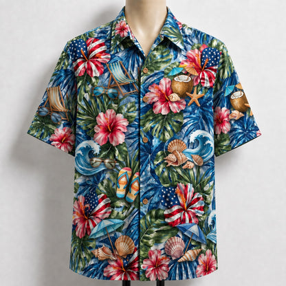 Beach Life America 4th July 250 Years Anniversary Premium Unisex Hawaiian Shirt For Men and Women