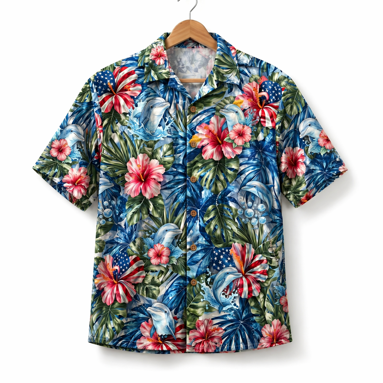 Dolphin America 4th July 250 Years Anniversary Premium Unisex Hawaiian Shirt For Men and Women