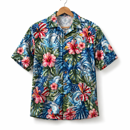 Dolphin America 4th July 250 Years Anniversary Premium Unisex Hawaiian Shirt For Men and Women