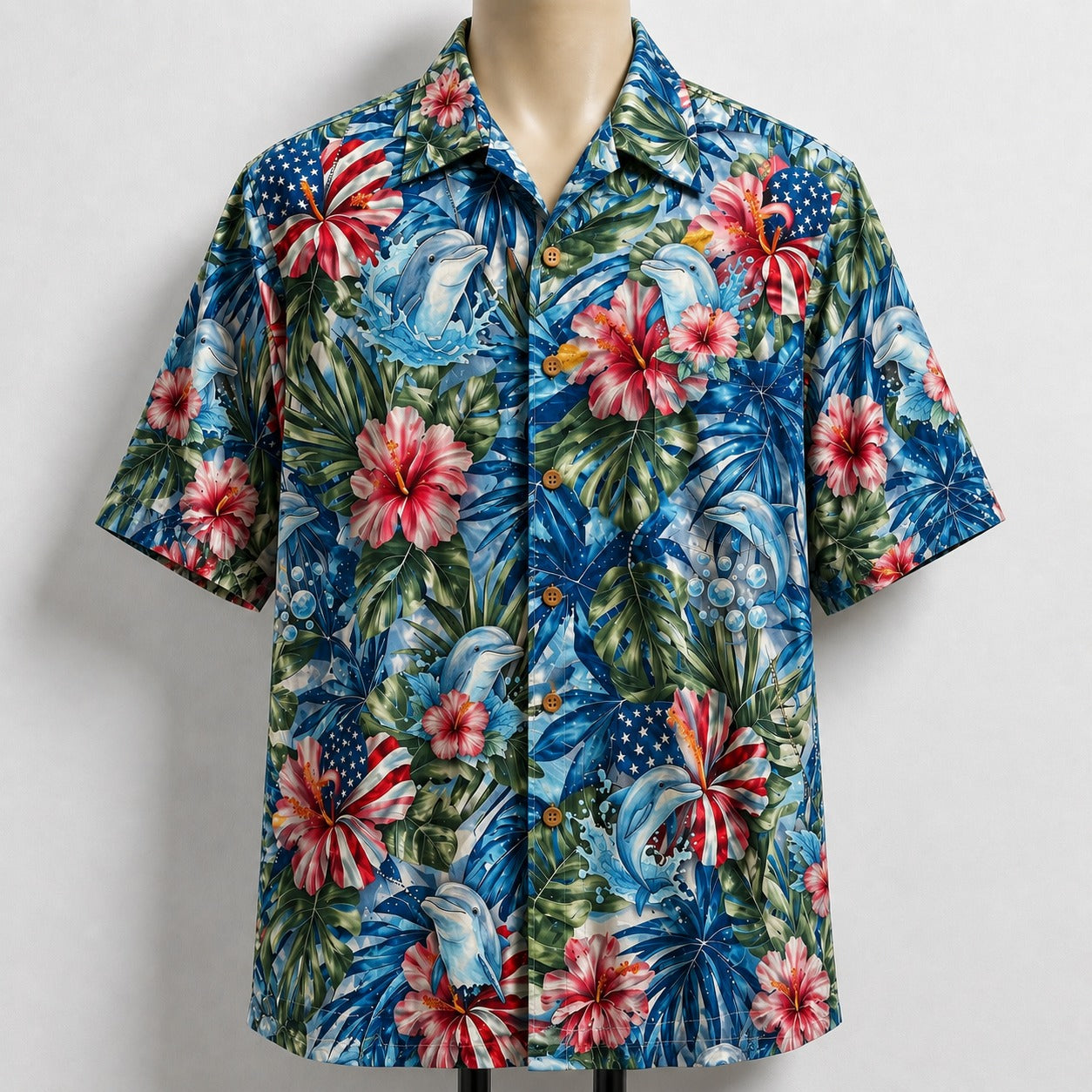 Dolphin America 4th July 250 Years Anniversary Premium Unisex Hawaiian Shirt For Men and Women