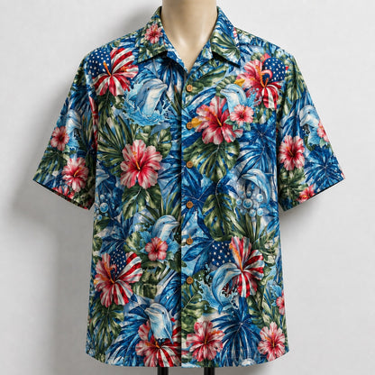 Dolphin America 4th July 250 Years Anniversary Premium Unisex Hawaiian Shirt For Men and Women