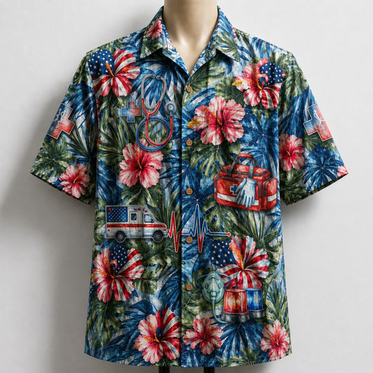 EMT First Responder Veteran 250 Years America Premium Unisex Hawaiian Shirt For Men and Women