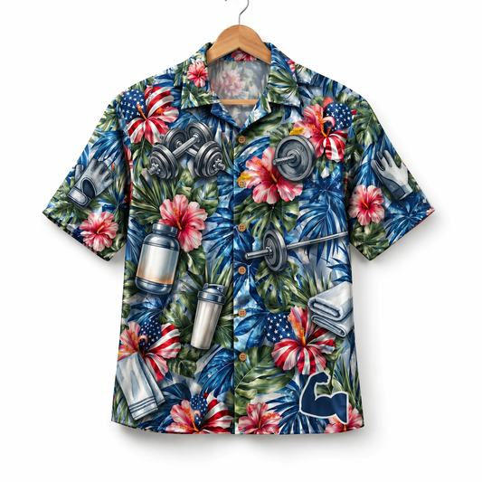 Gym America 4th July 250 Years Anniversary Premium Unisex Hawaiian Shirt For Men and Women