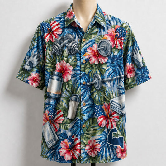 Gym America 4th July 250 Years Anniversary Premium Unisex Hawaiian Shirt For Men and Women