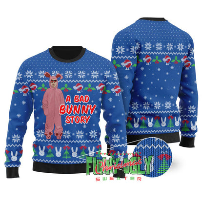 A Bad Bunny Story Christmas Sweater Royal