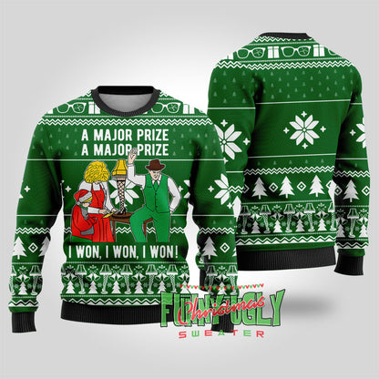 A Christmas Major Prize Funny Ugly Sweater Forest Green