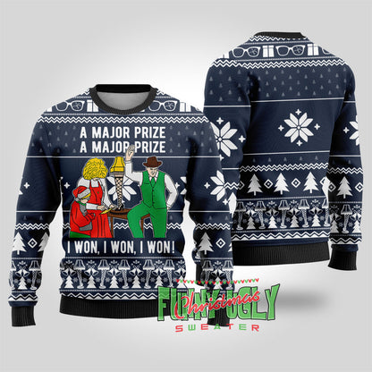 A Christmas Major Prize Funny Ugly Sweater Navy