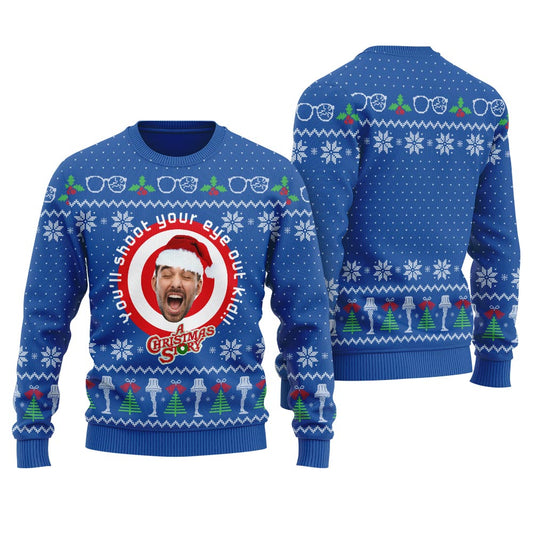A Christmas Story Quotes Custom Face Women's Ugly Sweater