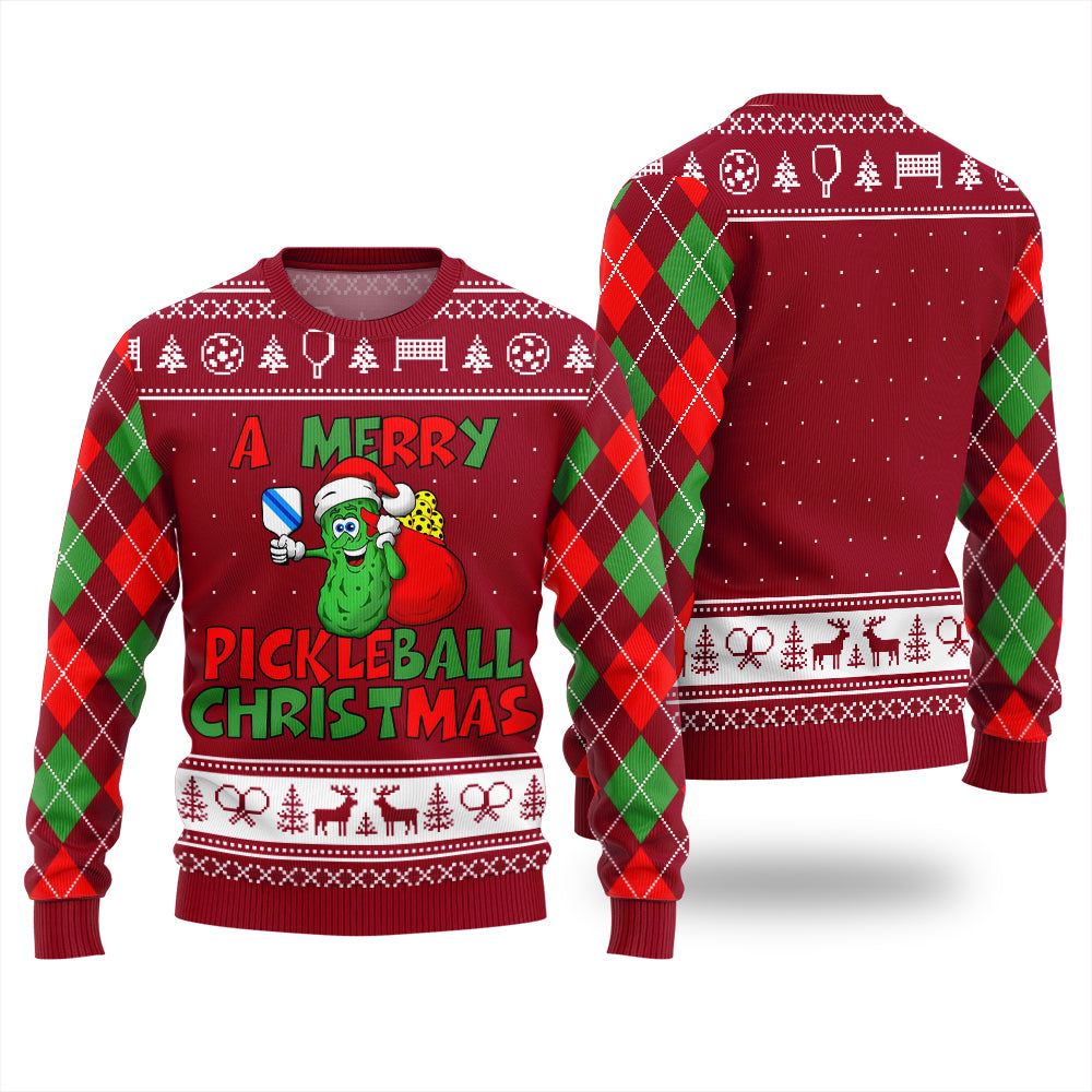 A Merry Pickleball Christmas Ugly Sweater