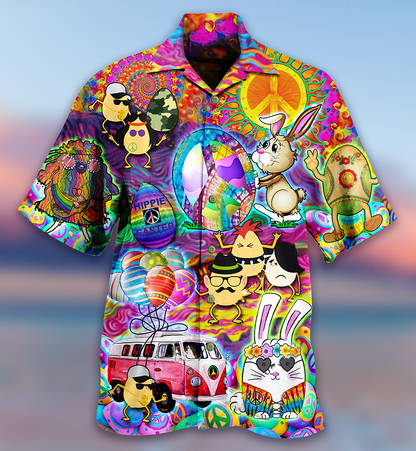 Hippie Easter Peace Life Color Funny Party - Hawaiian Shirt 