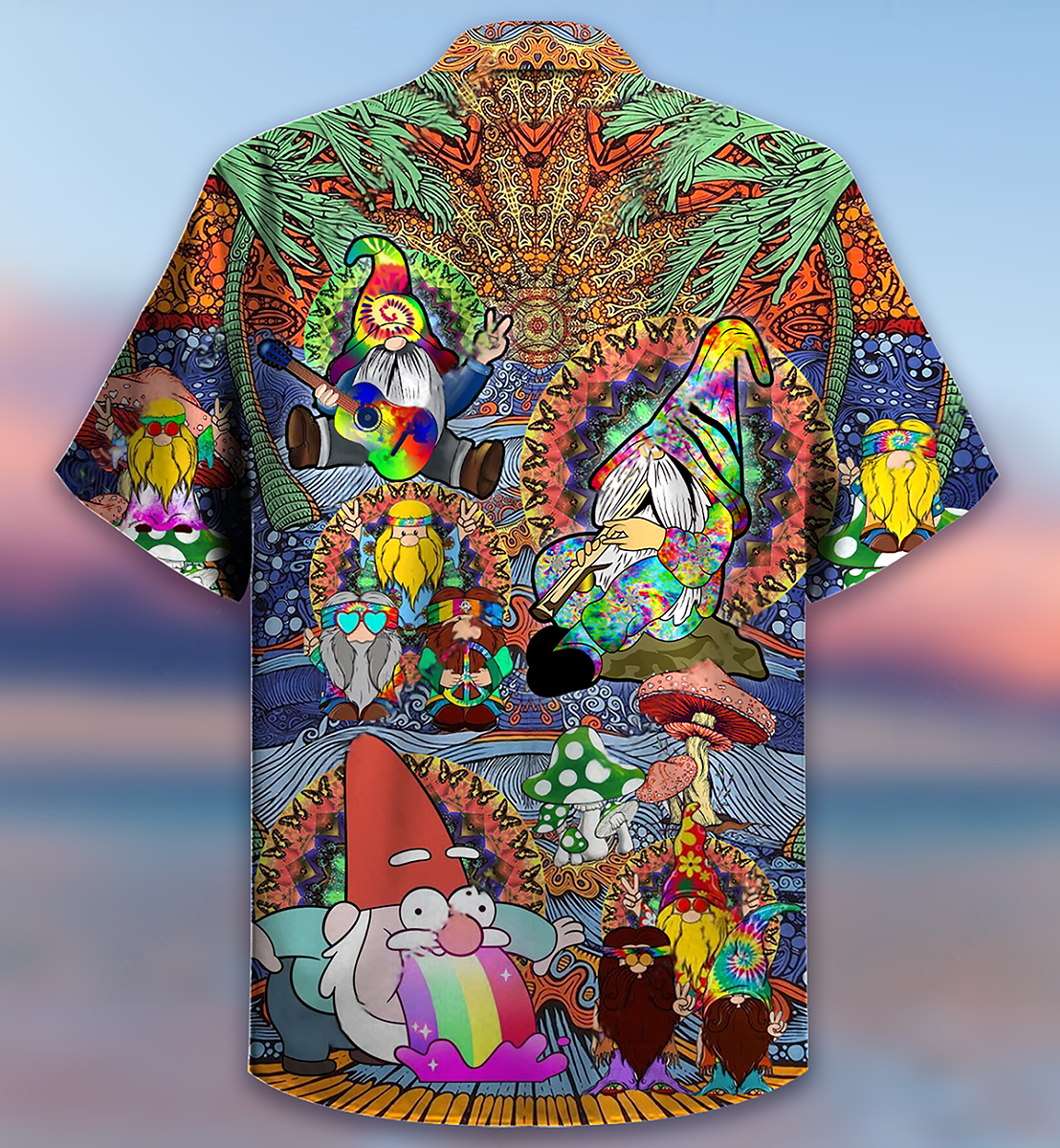 Hippie Gnome Peace Life Color - Hawaiian Shirt 