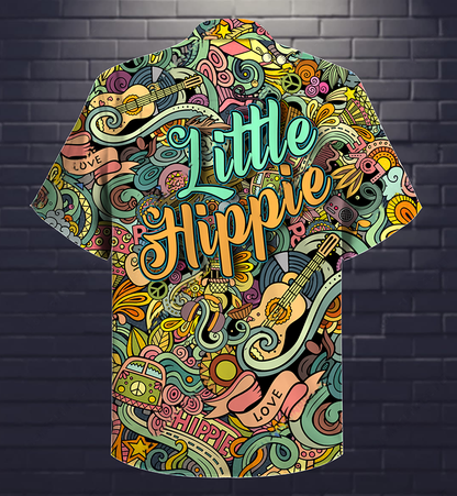 Hippie Music Love Guitar Peace Life Color Little Hippie - Hawaiian Shirt 