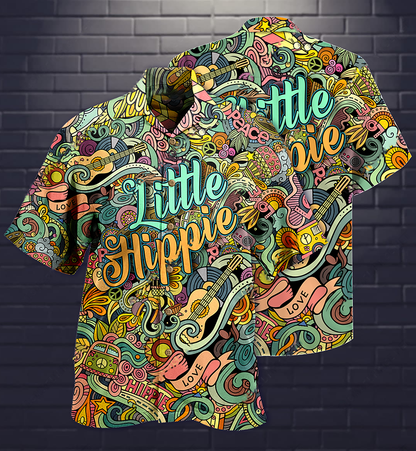 Hippie Music Love Guitar Peace Life Color Little Hippie - Hawaiian Shirt 