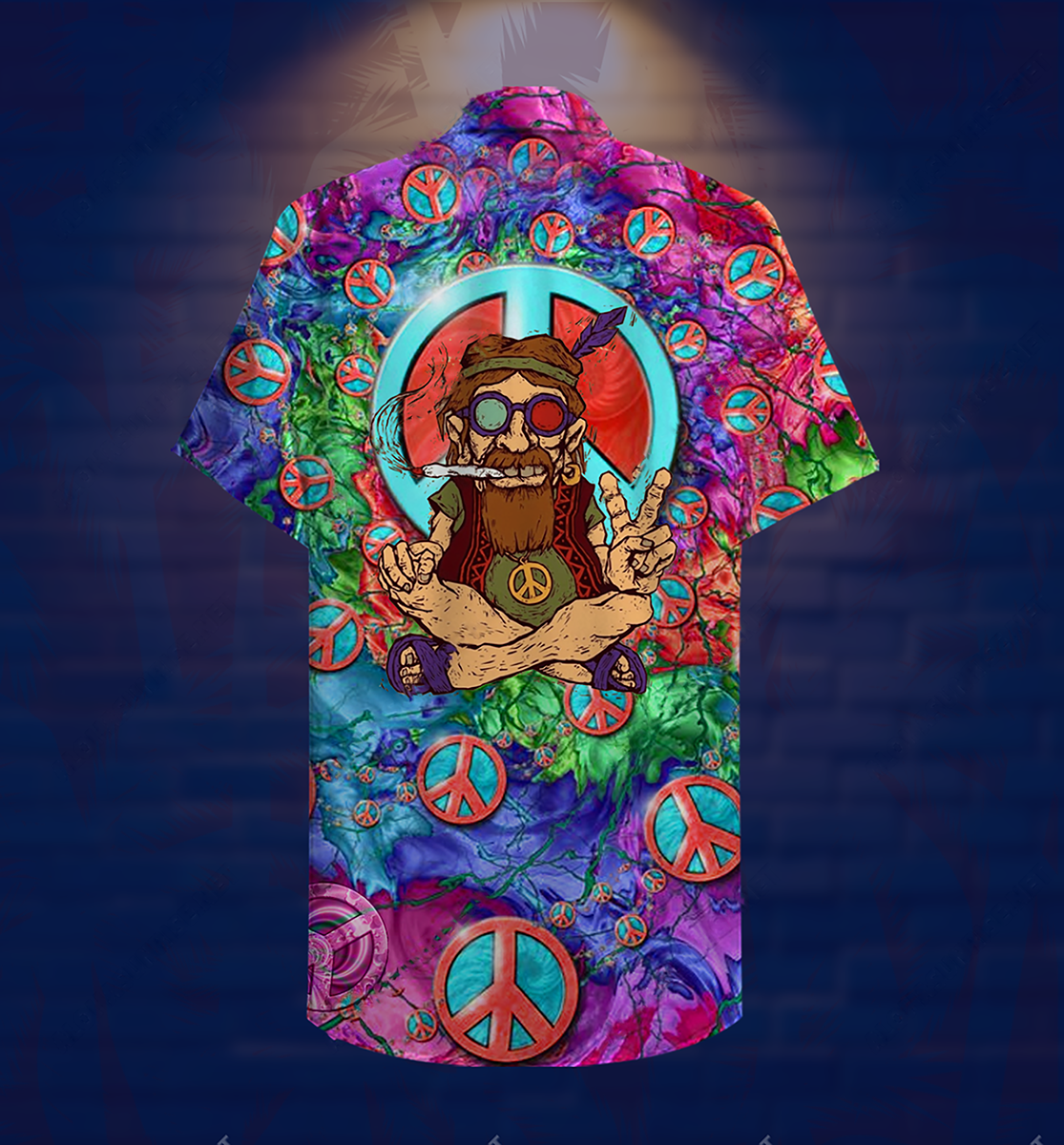 Hippie Peace Life Funny - Hawaiian Shirt 