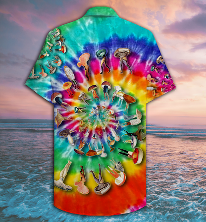 Hippie Mushroom Peace Life A Little Hippie - Hawaiian Shirt 