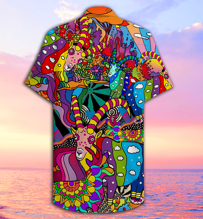 Hippie Deer Peace Love Life Color Amazing - Hawaiian Shirt 