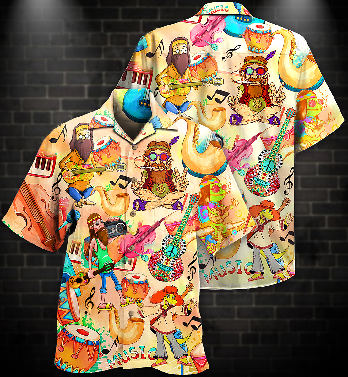 Hippie Music Funny Style - Hawaiian Shirt 