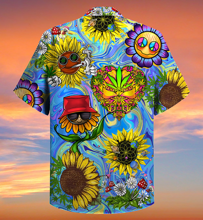 Hippie Sunflowers Stay Trippy Little Hippie - Hawaiian Shirt 