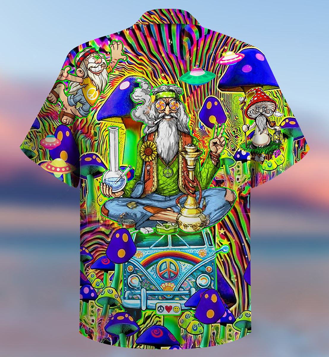 Hippie Mushroom Peace The Colorful Of Life - Hawaiian Shirt 