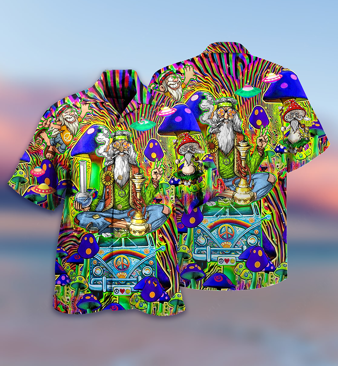 Hippie Mushroom Peace The Colorful Of Life - Hawaiian Shirt 