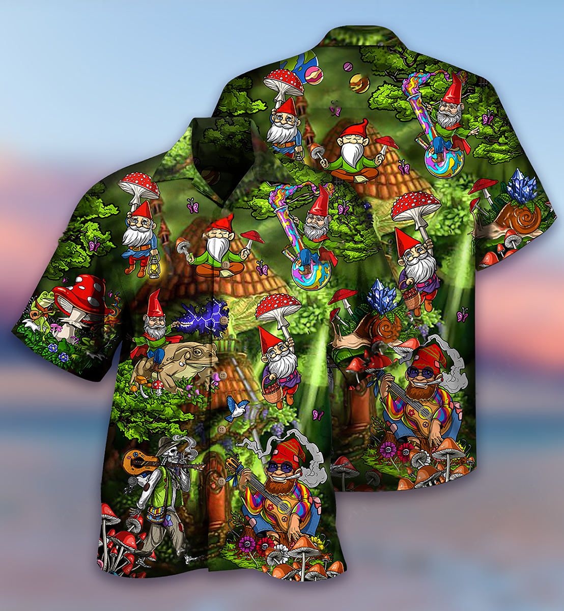 Hippie Mushroom Peace Love Life Color - Hawaiian Shirt 