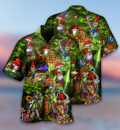 Hippie Mushroom Peace Love Life Color - Hawaiian Shirt 