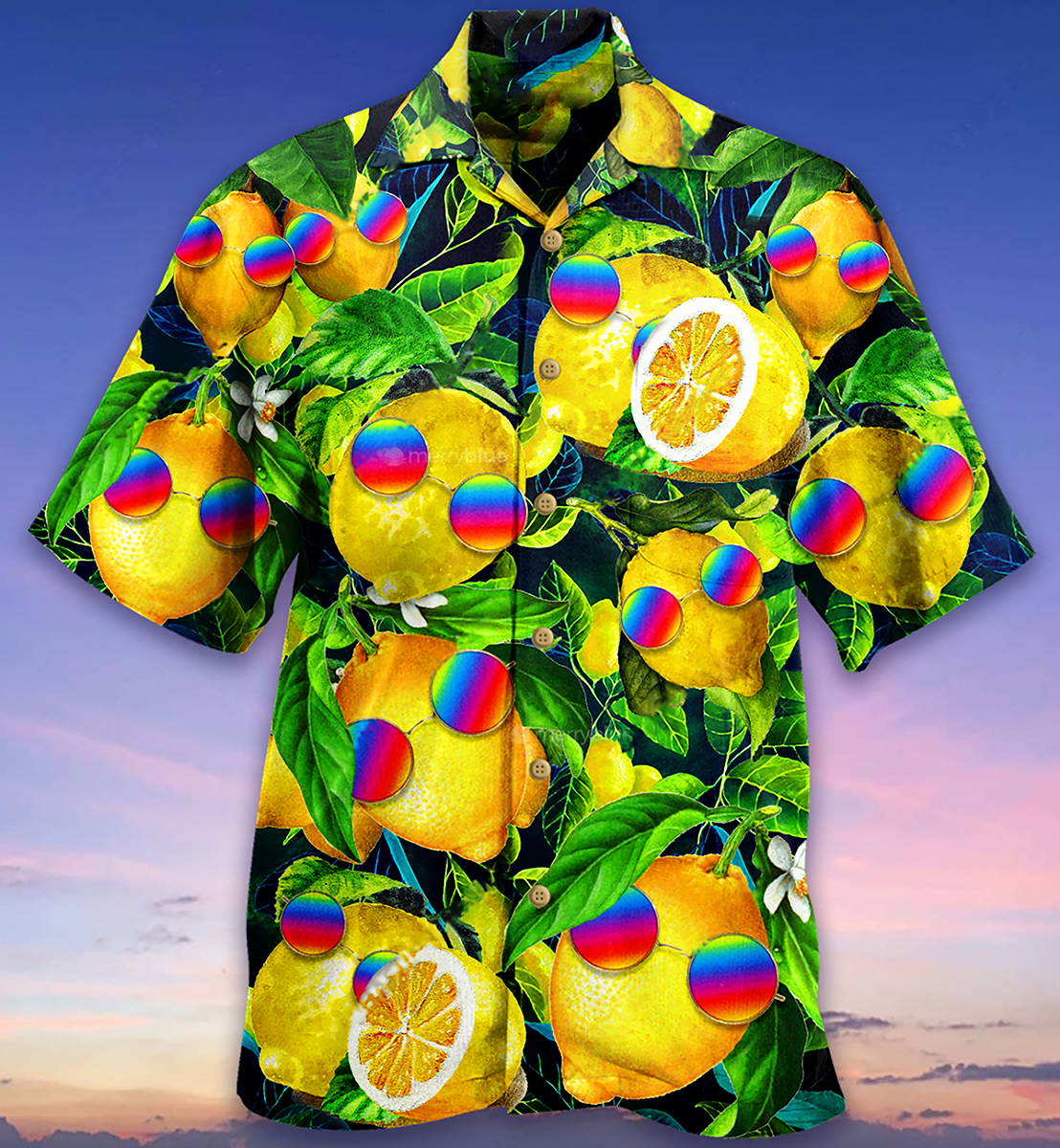 Hippie Funny Lemon Peace - Hawaiian Shirt 