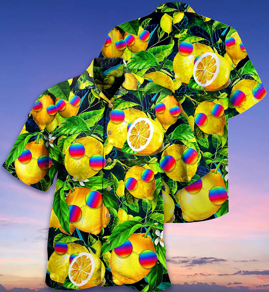 Hippie Funny Lemon Peace - Hawaiian Shirt 