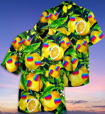Hippie Funny Lemon Peace - Hawaiian Shirt 