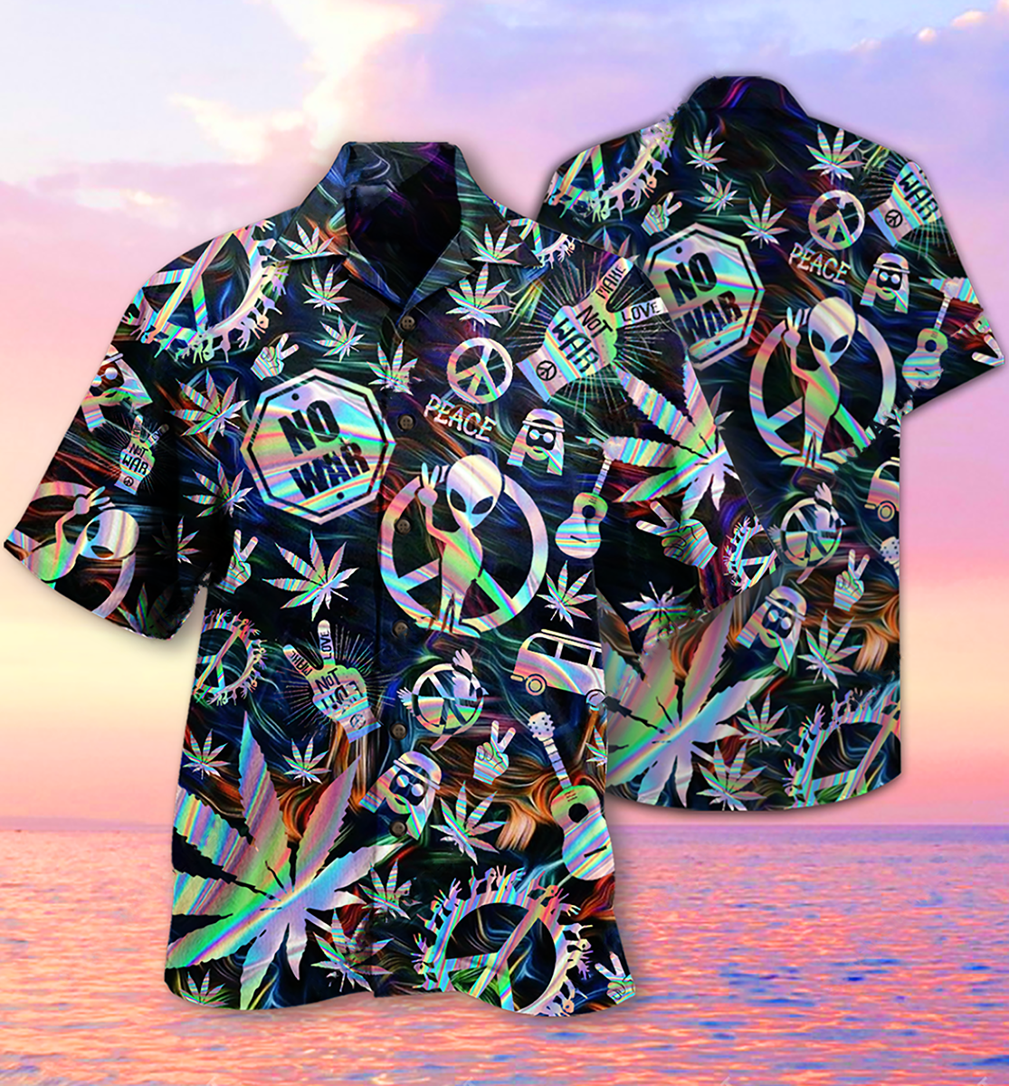 Hippie Alien Peace Life - Hawaiian Shirt 