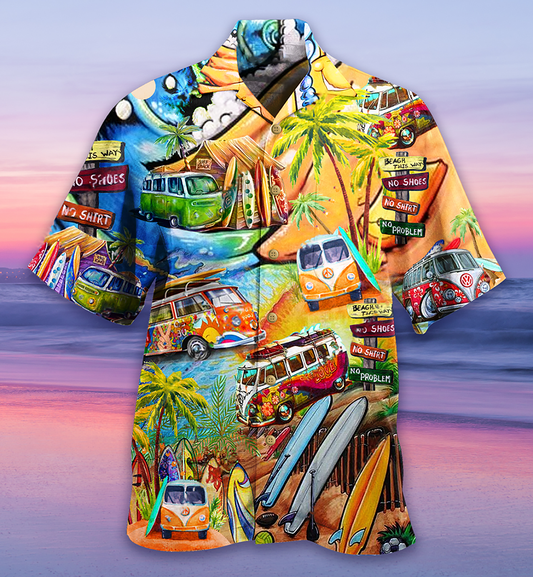 Hippie Bus Love Beach Summer - Hawaiian Shirt 