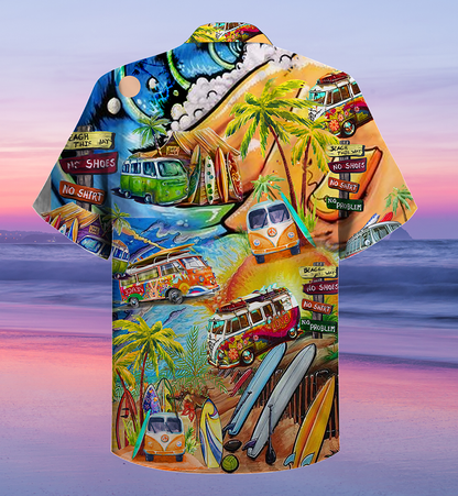 Hippie Bus Love Beach Summer - Hawaiian Shirt 