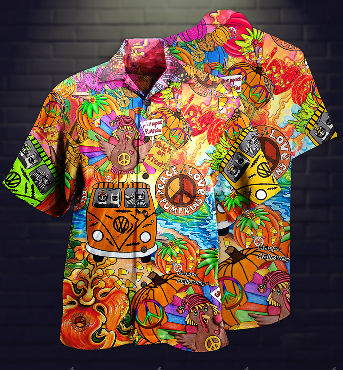 Hippie Pumpkins Mix Color - Hawaiian Shirt 