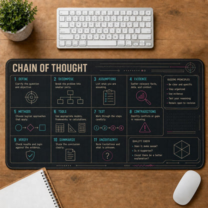 AI Chain of Thought Digital Technology Reference Guide Desk Mat | 5To9Vibe