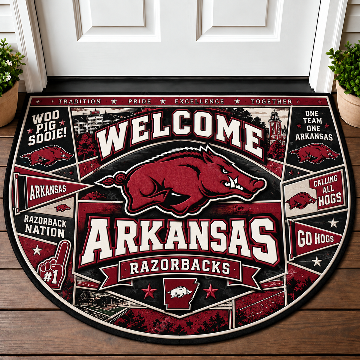 AK Sporting Event Lover Quilted Print Premium Welcome Mat – Personalized Doormat