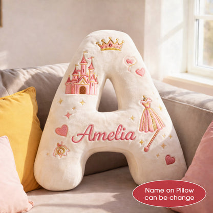 Dino and Princess Pillow Custom Name Gift  For Girls, Boys Irregular-Shaped Pillow Custom