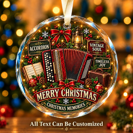 Accordion Personalized Glass Ornament | 5To9Vibe